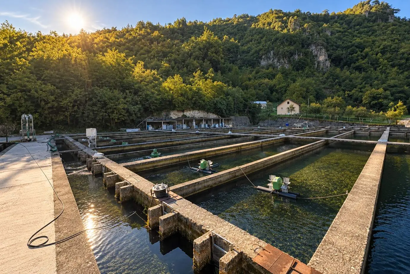 Ribnjak u toplom večernjem svjetlu